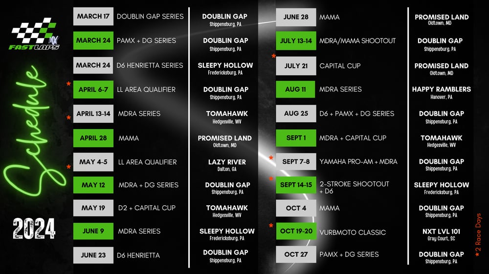 FastLaps MX 2024 Schedule